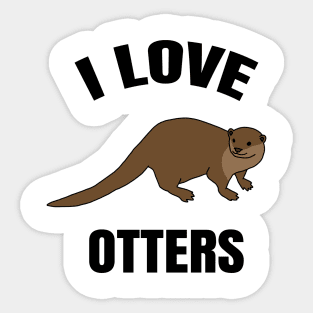 I Love Otters Sticker